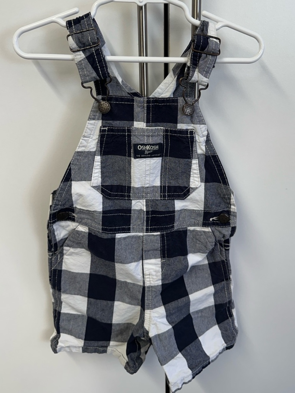 24 mo oshkosh buffalo plaid shortalls